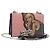 Borsa a tracolla con catena PRADA pelle Saffiano Rosa Argento Auth 195095A
