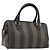 Pequin Borsa Boston in tela Pecan FENDI PVC Nero Marrone Auth 195590