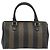 Pequin Borsa Boston in tela Pecan FENDI PVC Nero Marrone Auth 195590 - vista 2