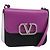 Borsa a Spalla in Pelle VALENTINO 2 in 1 Viola Argento Auth 196036A Porpora