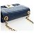 Borsa a tracolla CHANEL Matelasse con catena in pelle d'agnello blu e oro CC Auth 196001M D'oro - vista 14