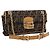 Borsa a tracolla con catena FENDI Zucca Canvas Nero e Marrone Auth 195522V