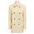 Gucci Ivory Double Breasted Wool Pea Coat with Silver Buttons Beige