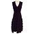 Alaïa Vestido midi evasê em malha cintilante roxa sem mangas e decote em V Alaia