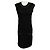 Vestido de malha de algodão e cashmere Chanel preto com ornamentos de pérolas falsas e placa com logo CC