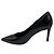 Décolleté Classic in Pelle con Punta Affusolata Saint Laurent Nero - vista 3