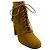 Stivaletti stringati con frange in camoscio Cognac Saint Laurent Marrone
