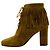 Stivaletti stringati con frange in camoscio Cognac Saint Laurent Marrone - vista 3