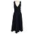 Vestido de cocktail midi sem mangas Viktor & Rolf Black Pearl com decote em V, adornado com pérolas e detalhe de laço Preto