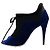 Stivaletti Miu Miu in camoscio blu con lacci e peep toe - vista 3