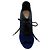 Stivaletti Miu Miu in camoscio blu con lacci e peep toe - vista 4