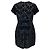 Alexander McQueen Kurzarmkleid aus Brokat-Samt mit Blattdesign Schwarz / Beige - Ansicht 3