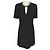 Barbara Bui Midi-Kleid aus schwarzem Krepp mit Ketten-Juwelen-Ausschnitt