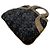 Bolsa Satchel Oscar de la Renta em couro de bezerro preto com flores e alças em python bronze - vista 2
