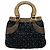 Bolsa Satchel Oscar de la Renta em couro de bezerro preto com flores e alças em python bronze - vista 3