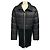 Alaïa Cappotto puffer Alaia in nylon nero e maglia a coste con zip frontale