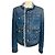 Giacca di jeans Junya Watanabe blu con bordo intrecciato e frange