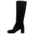 Prada Hohe Absatzstiefel aus Wildleder Schwarz / Logo-Plakette Silber - Ansicht 3