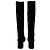 Prada Hohe Absatzstiefel aus Wildleder Schwarz / Logo-Plakette Silber - Ansicht 6