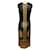 Robe midi en maille sans manches Chanel Gold Metallic / Black Paris Venice Runway 2010 Baroque scintillante avec boutons bijoux logo CC Doré  - vue 3