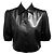 Top corto de piel de cordero negro con botones frontales Ralph Lauren Black Label