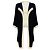 Chanel Navy / White 2016 Kaschmir Strick Long Cardigan mit silbernen CC Logo Knöpfen Marineblau
