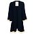 Chanel Navy / White 2016 Kaschmir Strick Long Cardigan mit silbernen CC Logo Knöpfen Marineblau - Ansicht 3