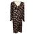 Céline Vestido Jabot de Georgette de Seda Floral Multi Negro Celine