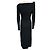 Givenchy schwarzes Midi-Cocktailkleid mit floraler Textur und Plissee - Ansicht 3