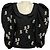 Autre Marque Top in lana con maniche a sbuffo e cristalli neri SHUSHU/TONG