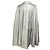 Saint Laurent Silver Metallic Zip Front Leather Cape Silvery - view 3