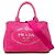 Borsa Tote Satchel Prada Small Canvas Canapa Logo Rosa