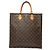 Borsa Tote Louis Vuitton Monogram Sac Plat Marrone