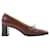 Hermès Escarpins HERMES Kelly en cuir marron, taille 38 EU  - vue 1