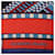 Hermès Carré Géant "SANGLES EN ZIGZAG" Kaschmir x Seidentuch in Blau x Rot Marineblau  - Ansicht 12