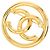 Spilla vintage Chanel Coco Mark placcata oro D'oro