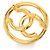 Spilla vintage Chanel Coco Mark placcata oro D'oro - vista 2