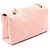 Borsa a tracolla Chanel Matelassé Logo in pelle d'agnello rosa - vista 2
