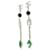 Orecchini a lobo Chanel in argento nero e verde - vista 2