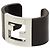 Bracciale Rigido Fendi Nero e Argento Metallo Legno