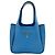 Mini borsa tote Prada in Vitello Daino con logo triangolare Blu