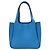 Mini borsa tote Prada in Vitello Daino con logo triangolare Blu - vista 3