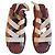 Sandali Maje in pelle marrone e camoscio beige