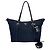 Prada Logo Hardware Nylon Leder Tote Bag Schwarz Marineblau