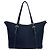 Prada Logo Hardware Nylon Leder Tote Bag Schwarz Marineblau - Ansicht 3