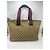 Gucci Monogram Canvas Tote Bag Braun Rot Grün - Ansicht 2
