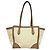 Borsa Tote GUCCI Swing Logo Canvas Leather Marrone Beige - vista 3