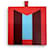 Hermès Hermes Lettre au Carré Initial M Handbag Charm Rot Blau  - Ansicht 3