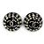 Chanel D26A Coco Mark Kristall-Strass-Stecker-Ohrringe Schwarz