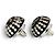 Chanel D26A Coco Mark Kristall-Strass-Stecker-Ohrringe Schwarz - Ansicht 4